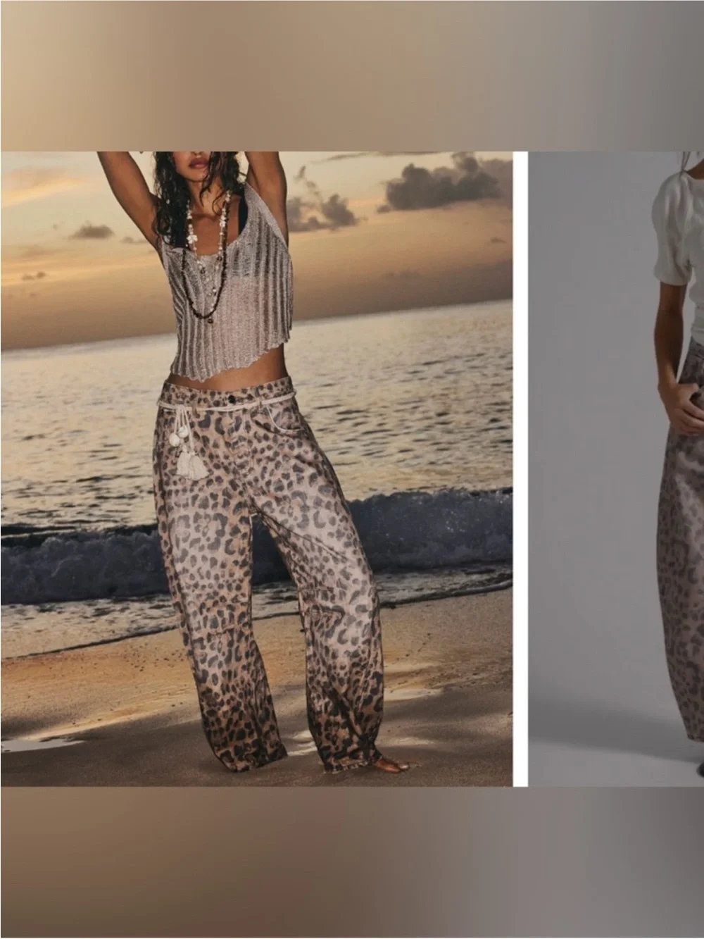NWOT Free People We The Free Good Luck Printed Barrel Jeans - brown sugar - 28 - Picture 7 of 12
